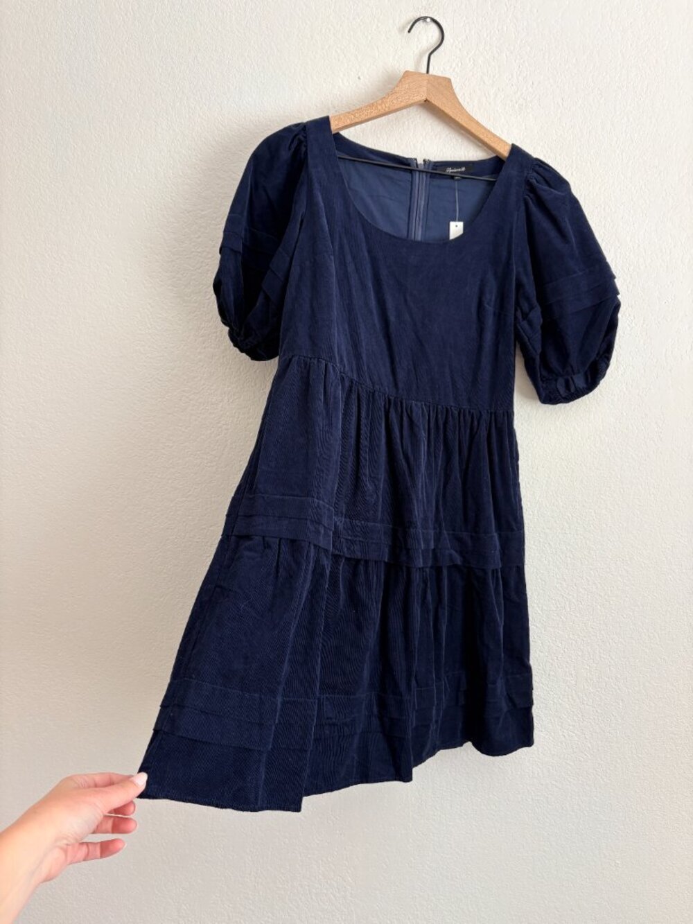NWT Madewell Corduroy Tiered Mini Dress - Picture 7 of 9